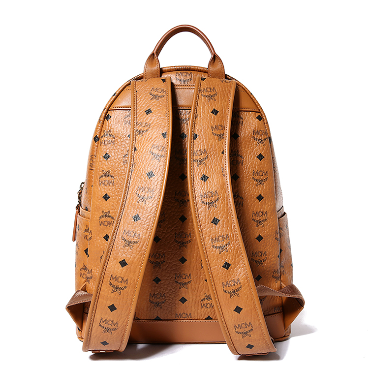 mcmmcm棕色铆钉双肩包