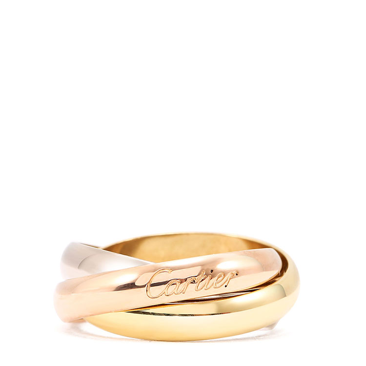 cartier(卡地亚) trinity系列18k三色金三环戒指51#ch