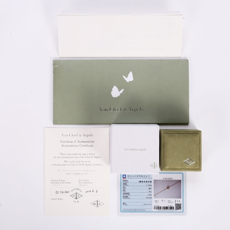 van cleef arpels(梵克雅宝 18k黄金四叶草白色贝母女士手链