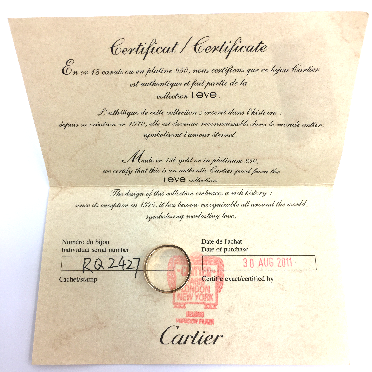 cartier(卡地亚) love系列18k金戒指54