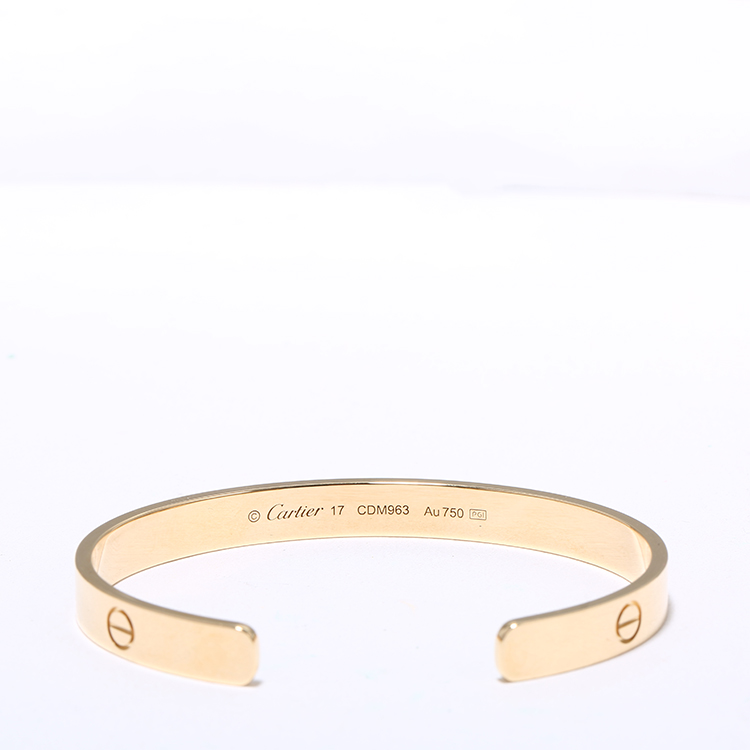 cartier(卡地亞) love系列18k金半口手鐲17