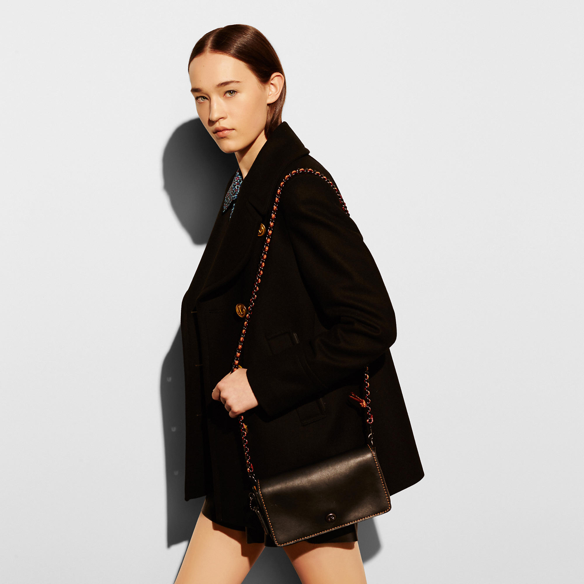 coach/寇驰 dinky 小牛皮斜挎包 黑色 55149