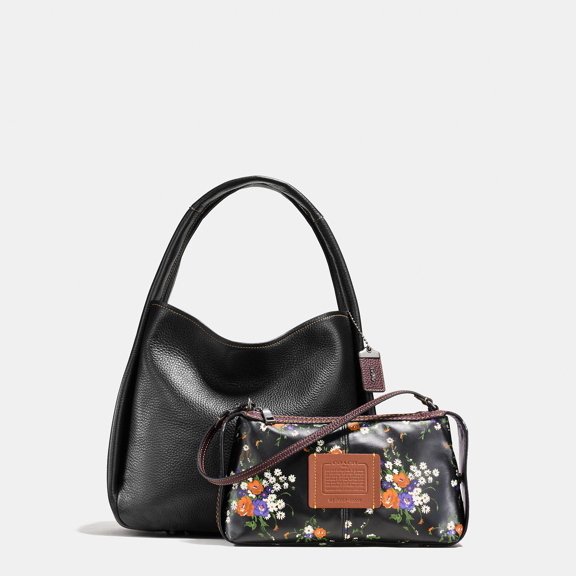 coach/寇驰 bandit hobo 荔枝纹真皮单肩包 黑色 87363