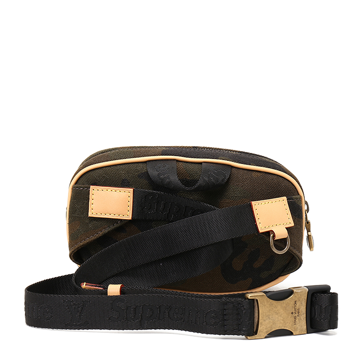 louis vuitton(路易威登) #bumbag军绿色迷彩帆布限量款腰包