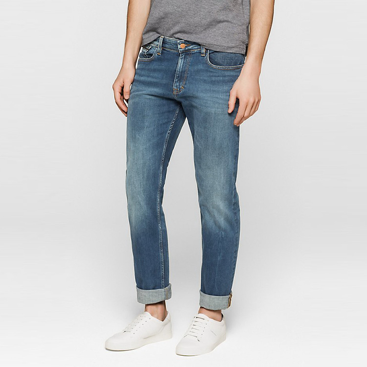 calvinklein卡尔文克莱因蓝色直筒复古款男士牛仔裤25025487