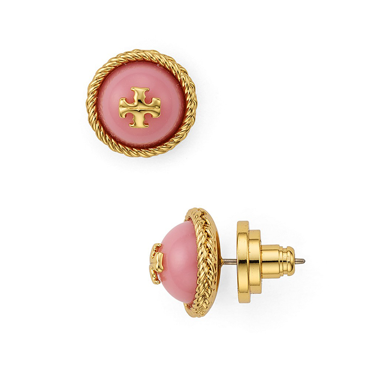 tory burch(托里·伯奇) logo金色拧绳状装饰耳钉 2607638