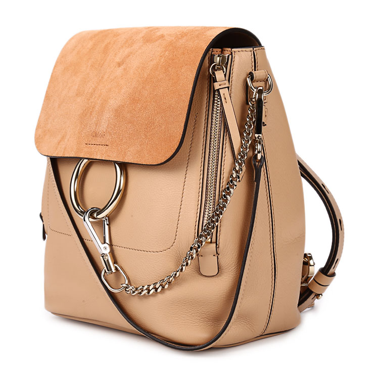 chloe(克洛伊)裸色皮质双肩包