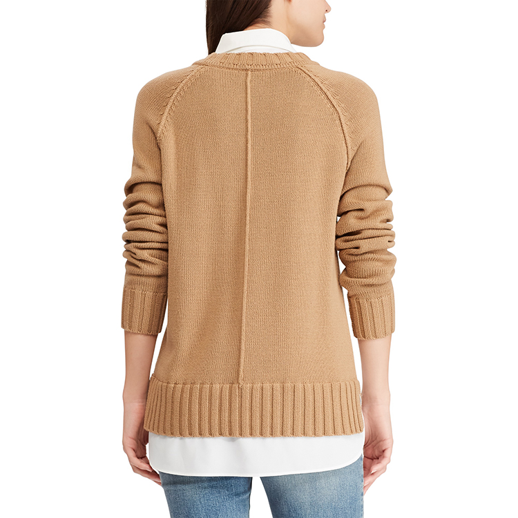 ralph lauren/拉夫劳伦 18新款女士buillion-patch 衬衫式毛衣450802