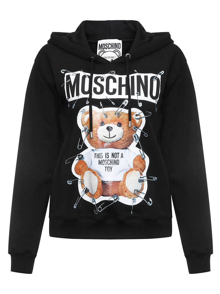 【精选 moschino/莫斯奇诺 纯色 小熊元素 印花 时尚 女卫衣 1705