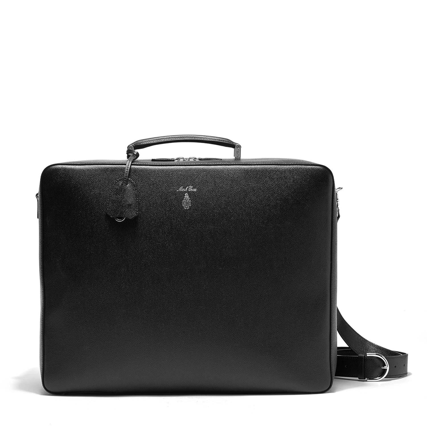 mark cross baker男士十字纹小牛皮旅行包黑色