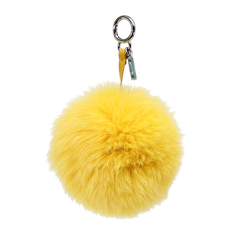 fendi(芬迪) #黄色f字毛球挂饰