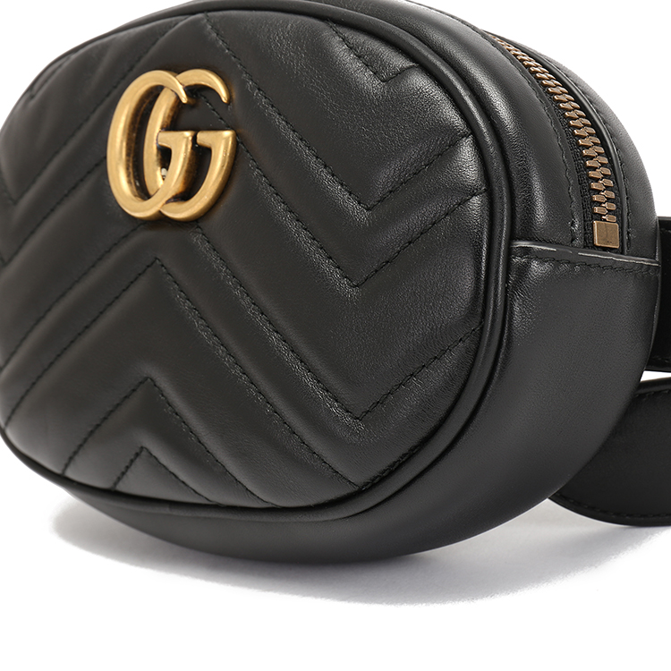 gucci(古驰) #黑色皮质女士腰包