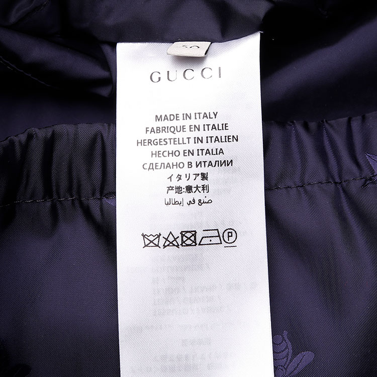 gucci(古驰) 男士深蓝色印花时尚短款休闲夹克外套 意码50