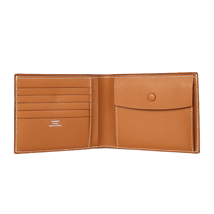 hermes(爱马仕) 男士经典棕色皮质短款钱夹 ch