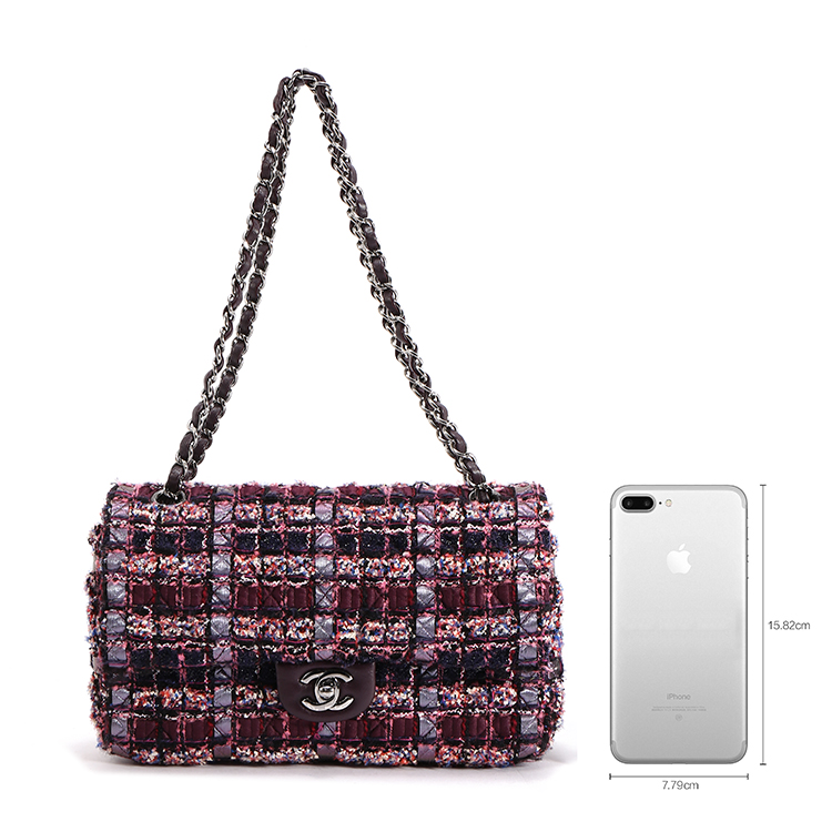 chanel(香奈儿) cf彩色毛线编织女士单肩包