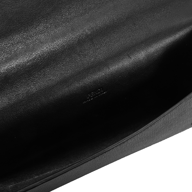 fendi(芬迪) #黑色皮质四件套长款按扣手拿包【北京同城闪送】