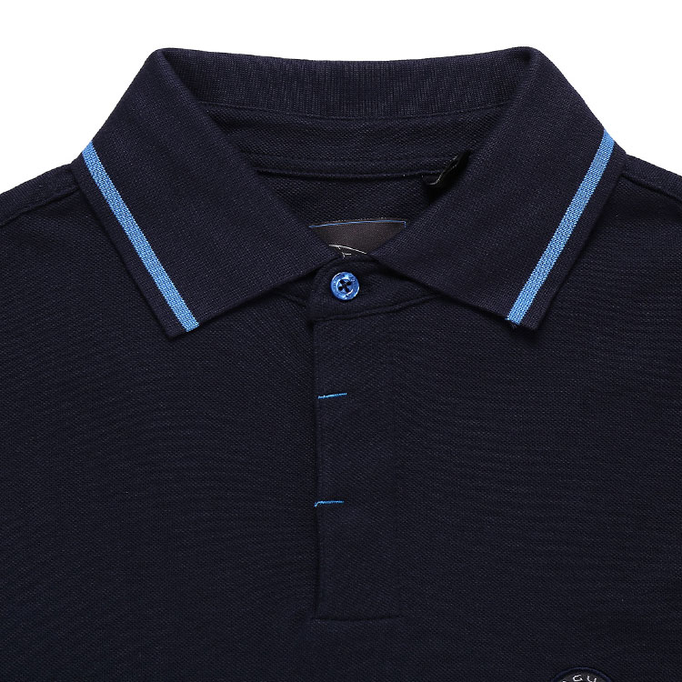 【jaguar捷豹 赛车服装】捷豹男士豹头logo短袖马球衫-藏青色【正品