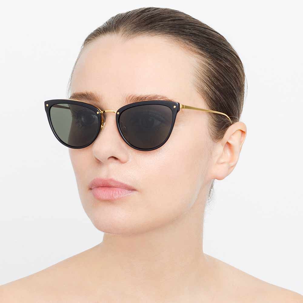 linda farrow/ 琳达法罗 奢华系列女式镀金猫眼太阳眼镜lfl683c1