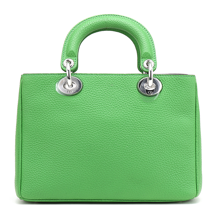 dior(迪奥) #绿色皮质小号女士手提斜挎两用包