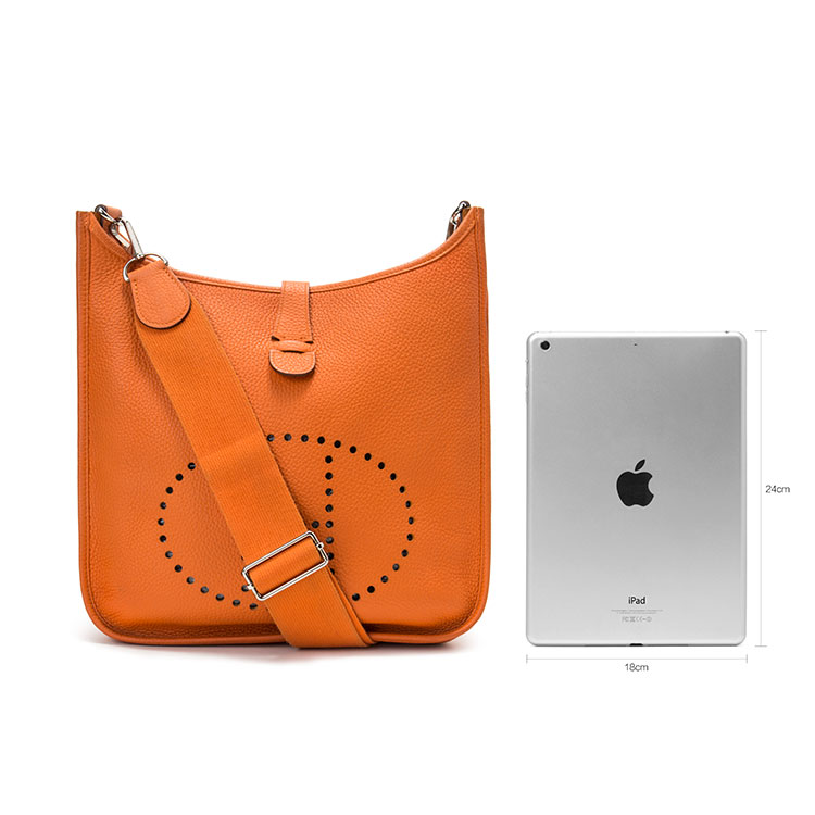 hermes(爱马仕) 橘色皮质斜挎包