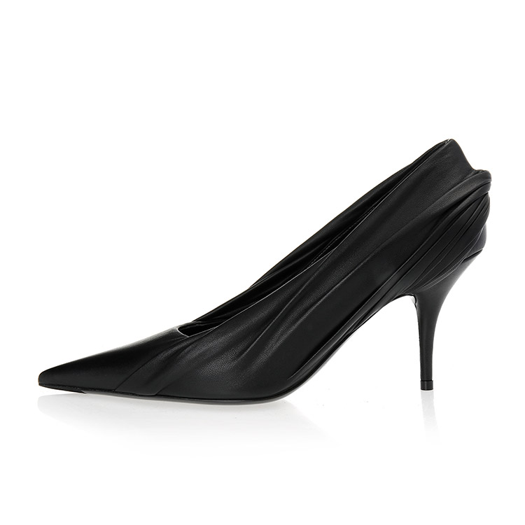 【精选】 balenciaga 女士 黑色 纯色 尖头 8cm 高跟鞋 494353 wa2m0