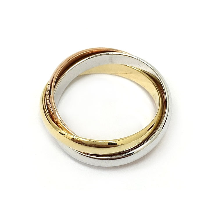 cartier(卡地亚) trinity系列18k三色金三环戒指55