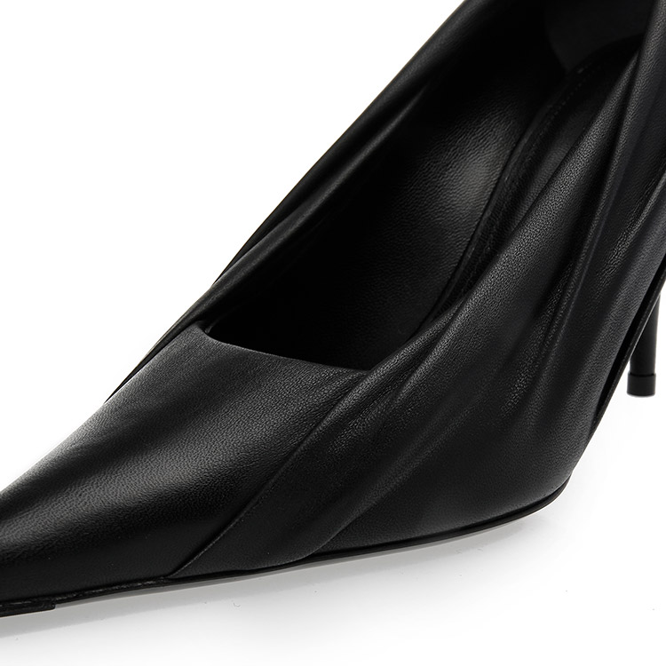 【精选】 balenciaga 女士 黑色 纯色 尖头 8cm 高跟鞋 494353 wa2m0