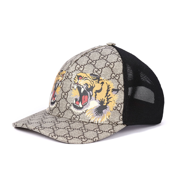gucci(古驰) 老虎印花高级人造帆布棒球帽 xl