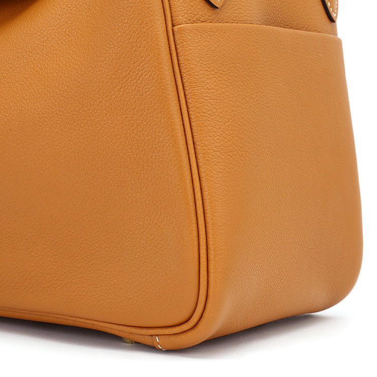 hermes(爱马仕) 金棕色皮质手提包lindy30