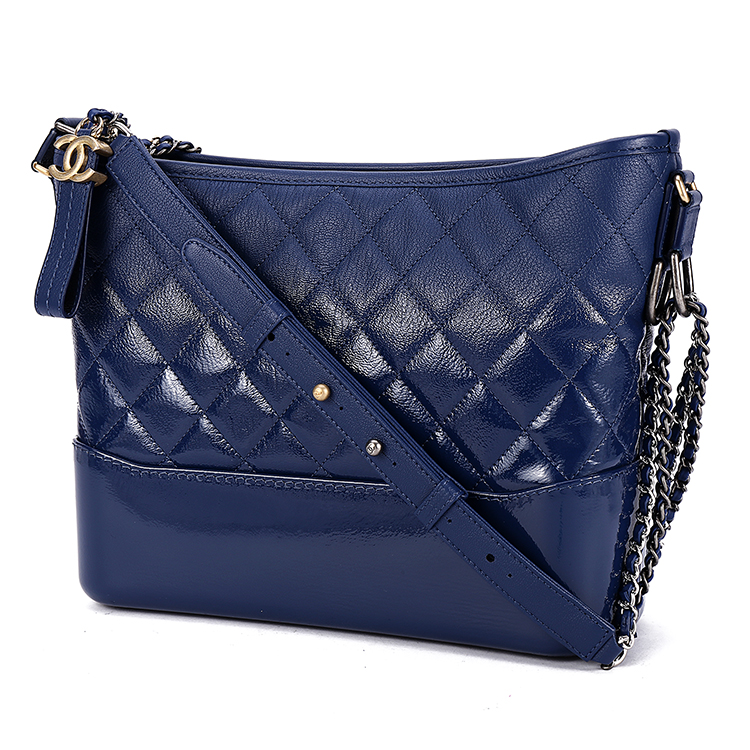 chanel(香奈儿) 蓝色漆皮渐变流浪包 中号
