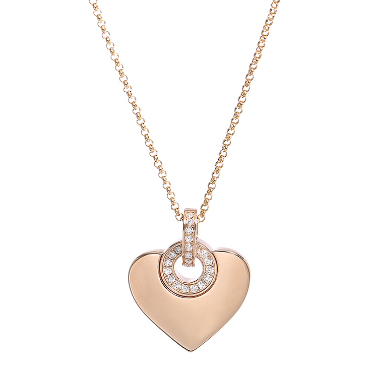 bvlgari(宝格丽) bvlgari系列18k金心形镶钻项链ch