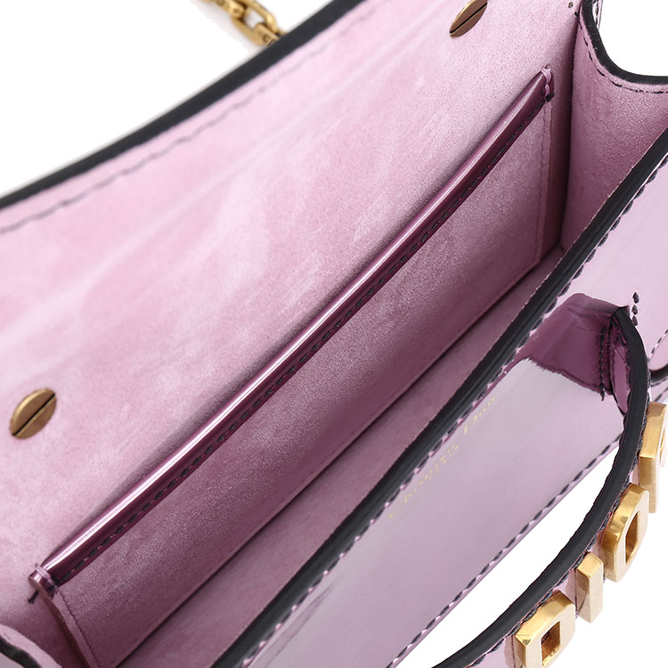 dior(迪奥) #珠光粉色漆皮斜挎包