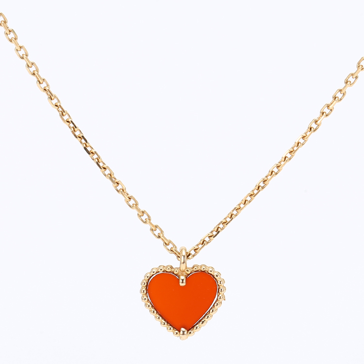 van cleef & arpels(梵克雅宝) sweet alhambra系列18k金红玉髓心形