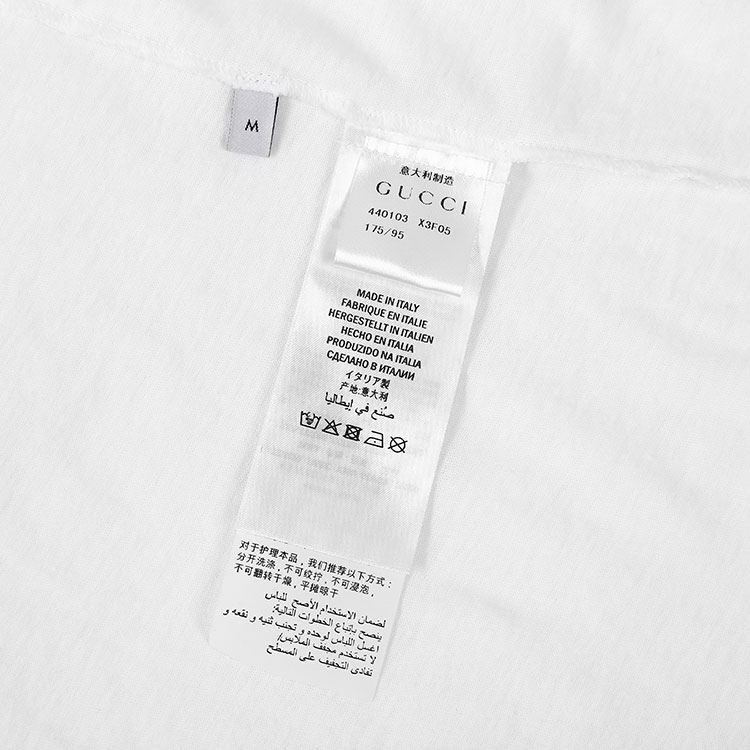 gucci标识印花白色短袖t恤 xl