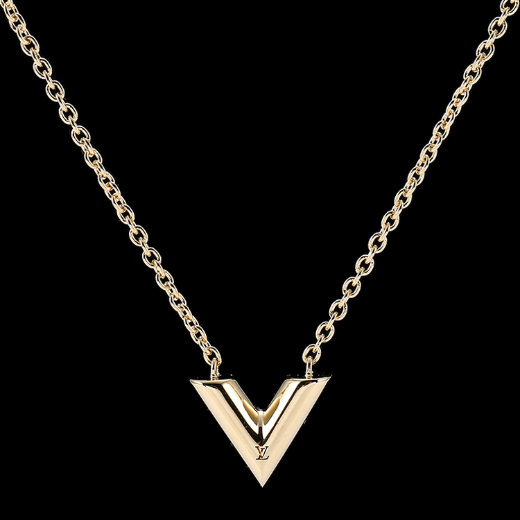 louisvuitton(路易威登)#金色v形吊坠项链