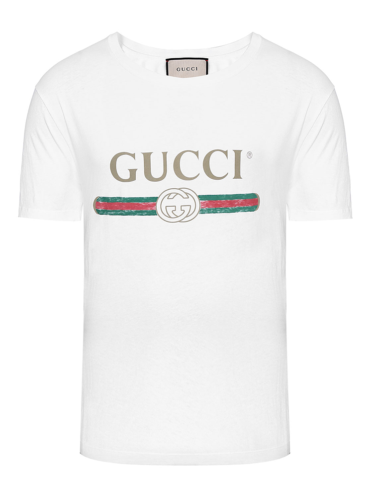 gucci(古驰) 白色gucci标识印花t恤 xl# ch