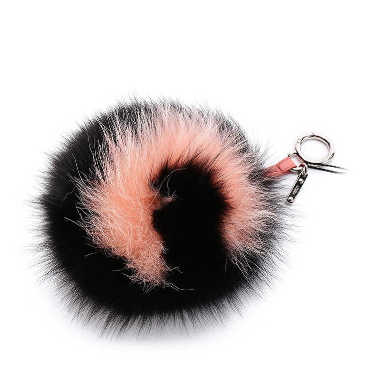 fendi(芬迪) 黑色/粉色子母c毛球挂饰 ch