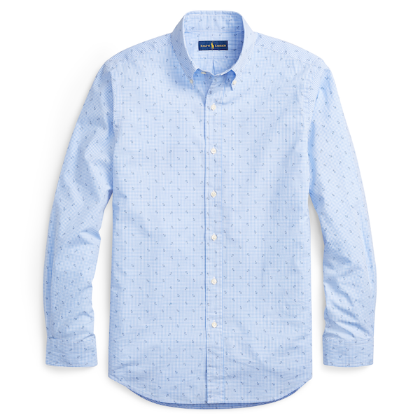 拉夫劳伦马球 18新款男士经典款印船锚图案修身长袖衬衣 420982