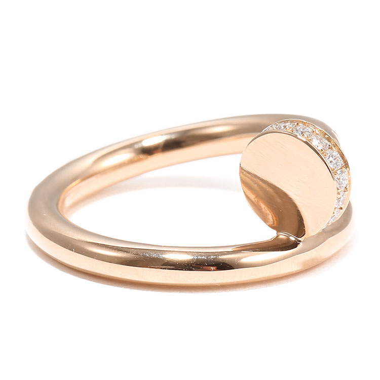 cartier(卡地亚) juste un clou系列18k金螺丝钉镶钻戒指51