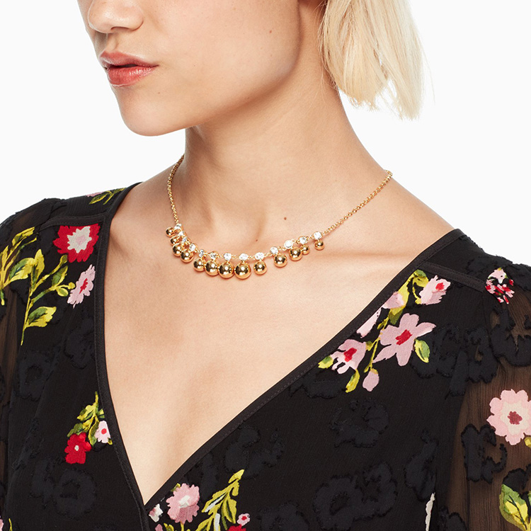 kate spade/凯特·丝蓓 时尚优雅"黄金女孩"迷你镀金项链 wbrue667