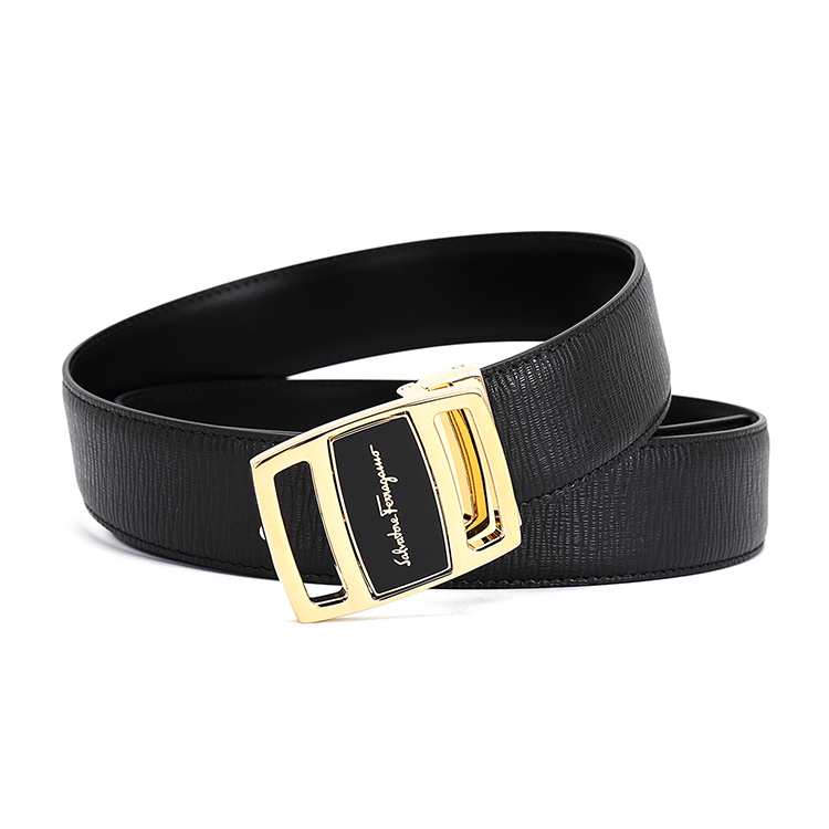 salvatoreferragamo/菲拉格慕 黑色男士双面可调节腰带皮带 694747