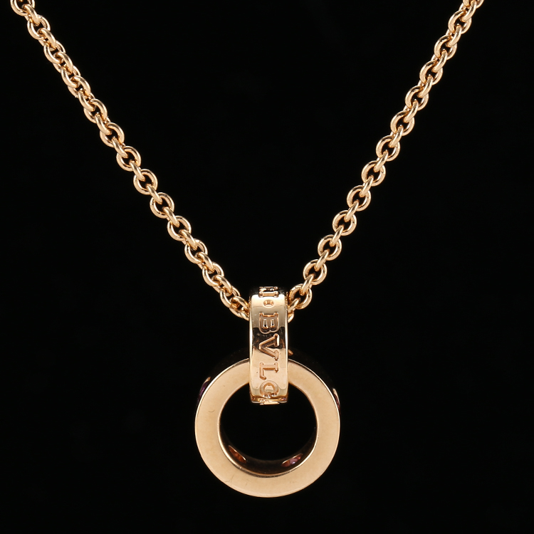 bvlgari(宝格丽) 18k金双圈彩色宝石项链