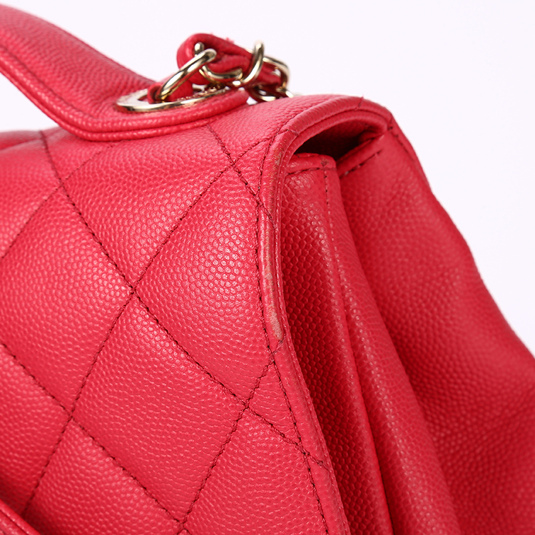 chanel(香奈儿) 女士经典款红色皮质手提两用包