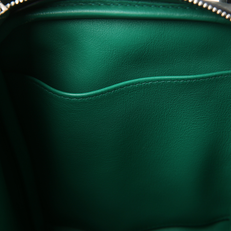 hermes(爱马仕) 经典款lindy 30系列深绿/浅绿拼色皮质单肩包