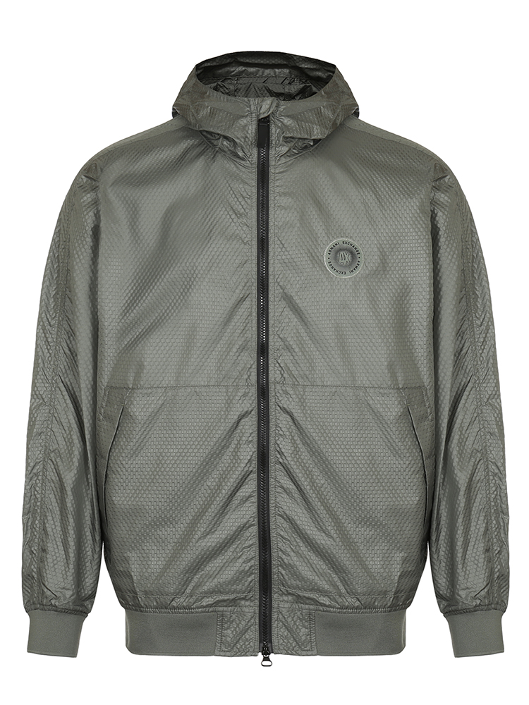 armani exchange/armani exchange 灰绿色 男士拉链冲锋衣 3gzb49-zne
