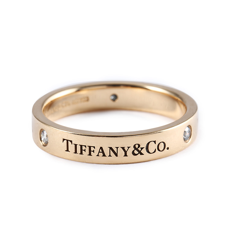 tiffany & co.(蒂芙尼) #18k金三钻戒指57