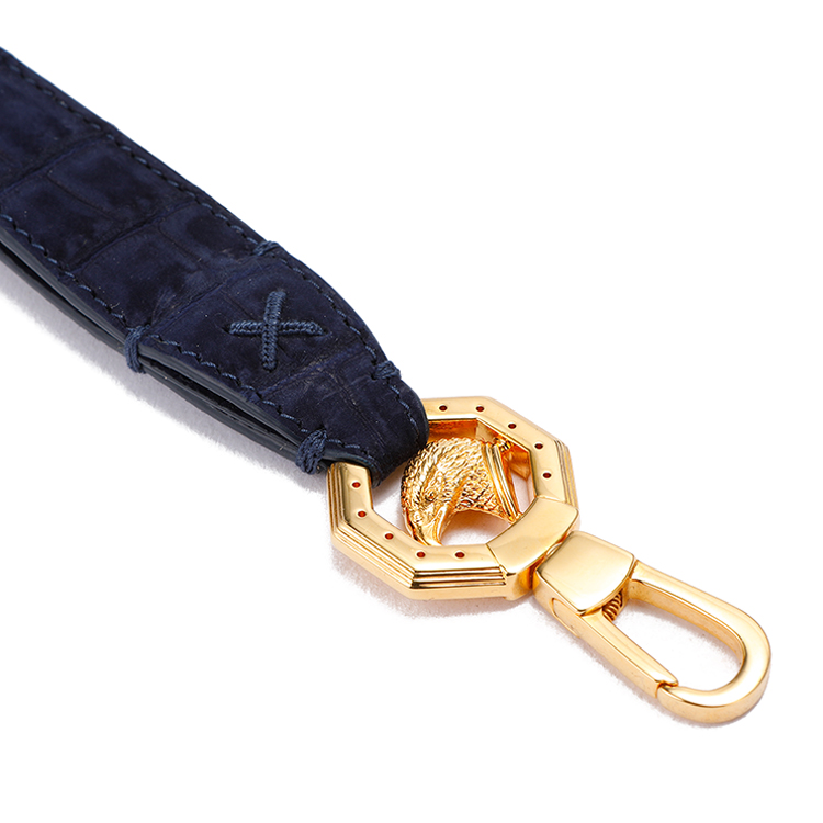 stefano ricci(史蒂芬劳.尼治) #深蓝色鳄鱼皮金色鹰头手包