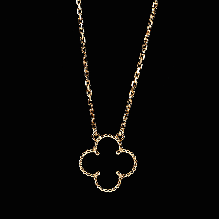 cleef & arpels(梵克雅宝) #vintage alhambra系列18k金黑玛瑙四叶草