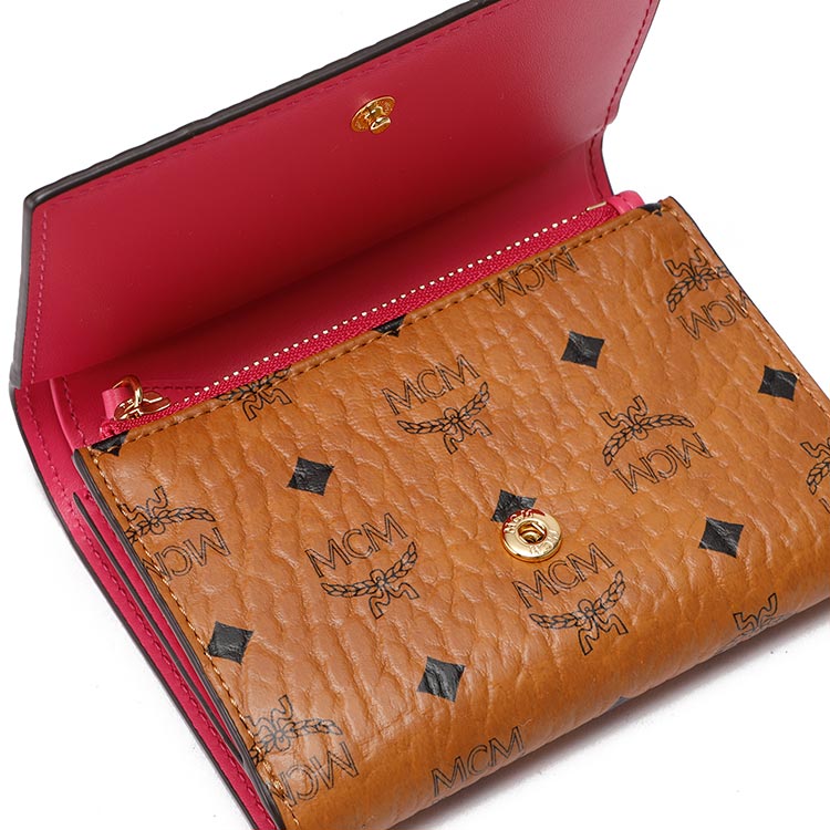 【mcmmcm 钱包】mcm(mcm) #卡其色pvc兔子图案女士短款钱夹【正品