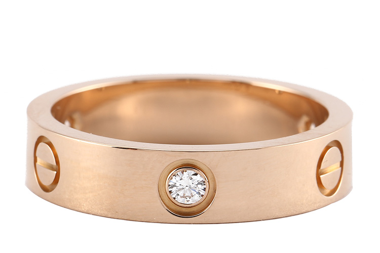 cartier(卡地亚) #love系列18k金三钻戒指 64